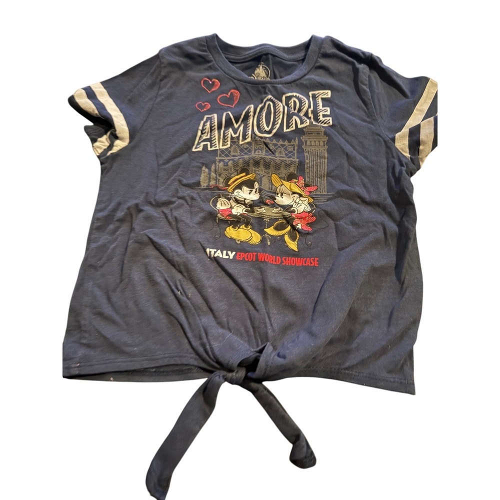 Disney Epcot Italy Amore Mickey Minnie Mouse T Shirt‎ Kidcore Tee